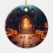 Glows Pumpkin Halloween Keramik Ornament (Hinten)