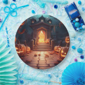 Glows Pumpkin Halloween Pappteller (Party)