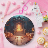 Glows Pumpkin Halloween Pappteller (Party)