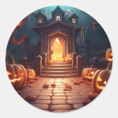 Glows Pumpkin Halloween Runder Aufkleber (Vorderseite)