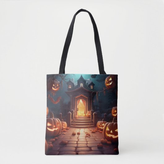 Glows Pumpkin Halloween Tasche (Vorderseite)