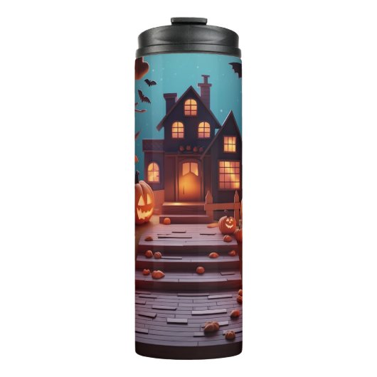 Glows Pumpkin Halloween Thermosbecher (Vorderseite)