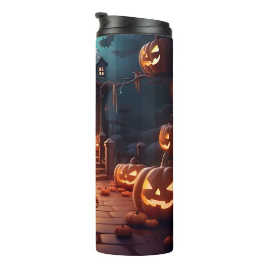 Glows Pumpkin Halloween Thermosbecher (Nach rechts gedreht)
