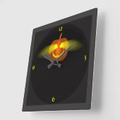 Glows Pumpkin- Quadratische Wanduhr (Winkel)