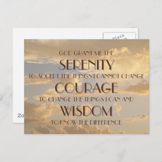 Glows Sky Serenity Gebet Postcard Postkarte (Vorne/Hinten)
