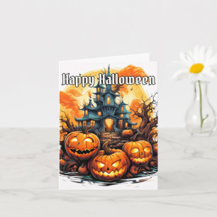 Glows Spooky Pumpkin   Frohe Halloween Karte