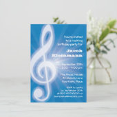 Glows Treble Clef Party Einladung (Stehend Vorderseite)