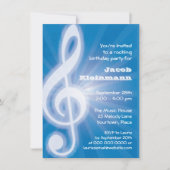 Glows Treble Clef Party Einladung (Vorderseite)