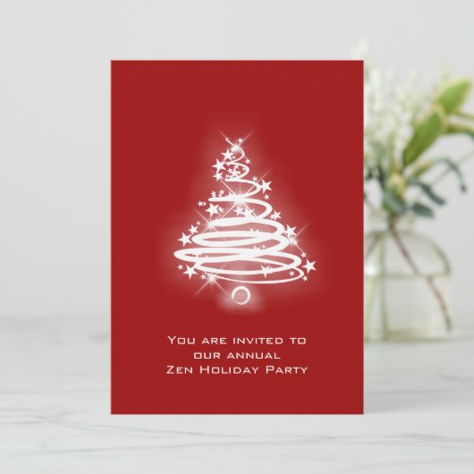 Glows Zen Weihnachtsbaum Einladung (Stehend Vorderseite)