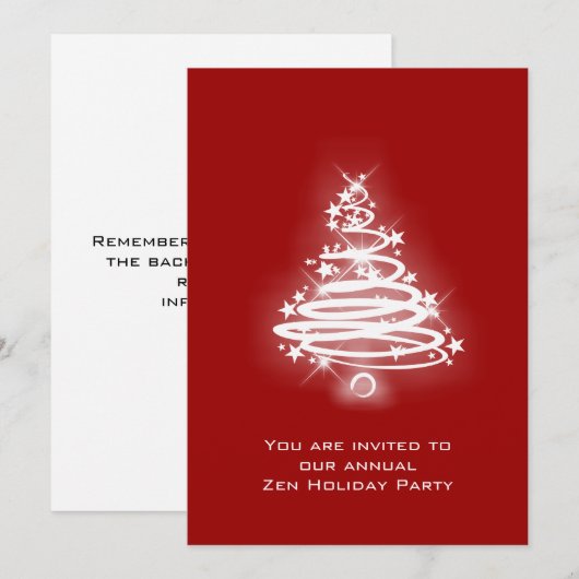 Glows Zen Weihnachtsbaum Einladung (Vorne/Hinten)