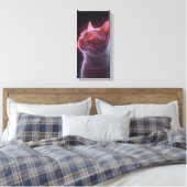Glowy Pink Cat Face Art Print Leinwanddruck (Insitu (Schlafzimmer))