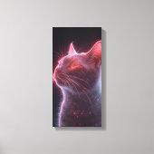 Glowy Pink Cat Face Art Print Leinwanddruck (Vorderseite)