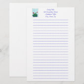 Gloxinia African Violet Blume Lined Stationery Briefpapier (Vorne/Hinten)