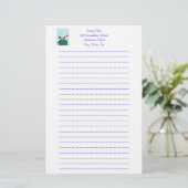 Gloxinia African Violet Blume Lined Stationery Briefpapier (Stehend Vorderseite)