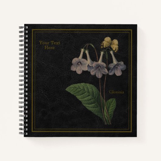 Gloxinia Black Notebook Notizblock (Vorderseite)