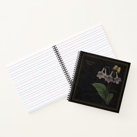 Gloxinia Black Notebook Notizblock (Innenseite)