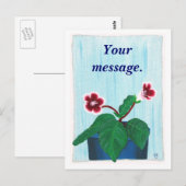 Gloxinia-Blume, Ihre Nachricht, Postkarten (Vorne/Hinten)