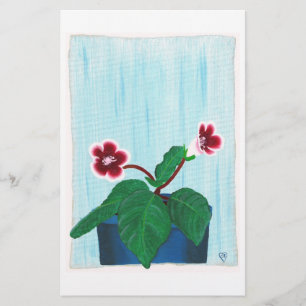 Gloxinie African Violet Blumen Briefpapier