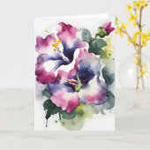 Gloxinie - Aquarellblumen Karte (Gelbe Blume)