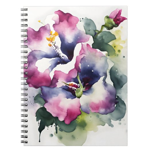 Gloxinie - Aquarellblumen Notizblock (Vorderseite)