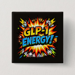 GLP-1 Energie Comic Pop Art Button