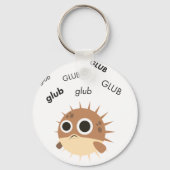Glub Blowfish Niedlich Emoji Schlüsselanhänger (Vorderseite)