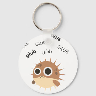 Glub Blowfish Niedlich Emoji Schlüsselanhänger