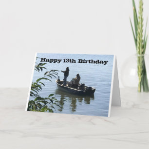 GLÜCK *13. GEBURTSTAG *FISHERMAN* Karte