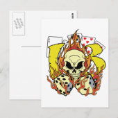 Glück 13 Würfel und Schädel Postkarte (Vorne/Hinten)