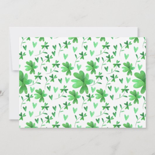 Glück 1 Kleeblatt 1. Geburtstag Einladung (Rückseite)