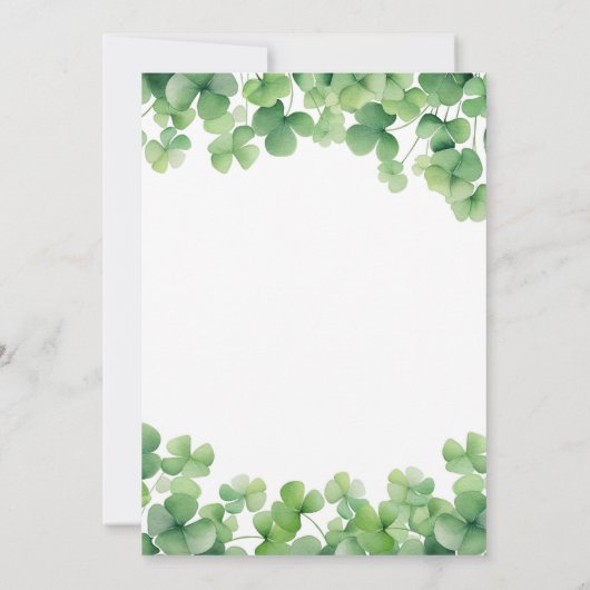 Glück 1 Kleeblatt 1. Geburtstag Einladung (Rückseite)