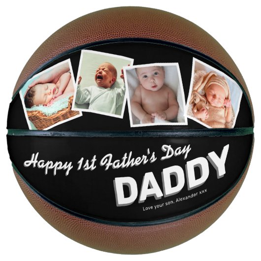 Glück 1. Vatertag Keepake Basketball (Vorderseite)