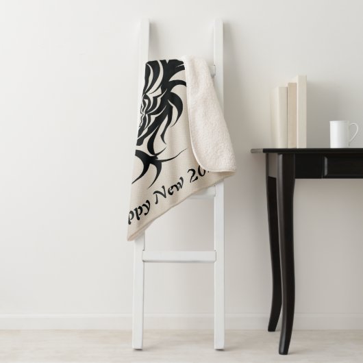 Glück 2024 Jahr des Schwarzen Drachen-Gesichts Sherpadecke (Beispiel)