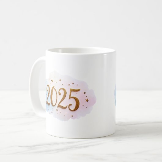 Glück 2025 kaffeetasse (Vorderseite Links)