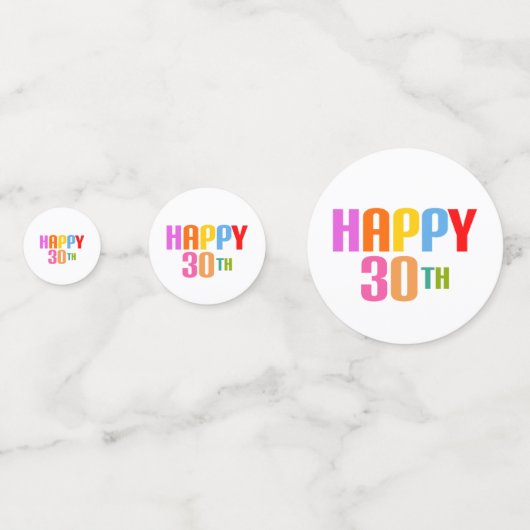 Glück 30. konfetti (Vorderseiten)