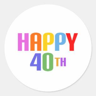 Glück 40. runder aufkleber