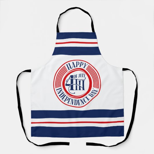 Glück 4. Juli Abzeichen Red White Blue Schürze (Vorderseite)