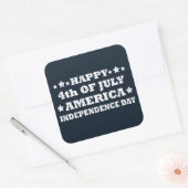 Glück 4. Juli Amerika Quadratischer Aufkleber (Umschlag)