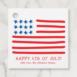 Glück 4. Juli | Amerikanische Flagge mit Handzeich Geschenkanhänger