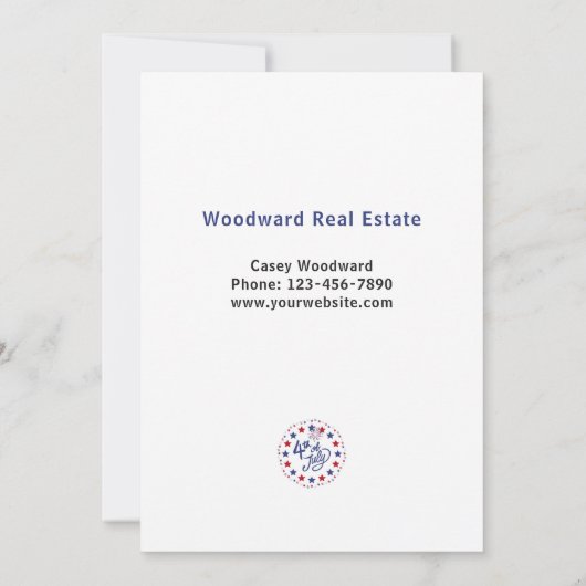 Glück 4. Juli | Danke Business Budget Card (Rückseite)