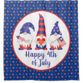 Glück 4. Juli Gnomes Red White Blue Duschvorhang (Vorderseite)