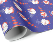 Glück 4. Juli Gnomes Red White Blue Geschenkpapier (Rolleneckpunkt)