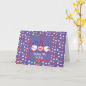 Glück 4. Juli Gnomes Red White Blue Karte (Gelbe Blume)