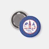 Glück 4. Juli Gnomes Red White Blue Magnet (Vorderseite/Rückseite)