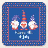 Glück 4. Juli Gnomes Red White Blue Rechteckiger Pappuntersetzer (Vorderseite)