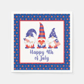 Glück 4. Juli Gnomes Red White Blue Serviette (Vorderseite)
