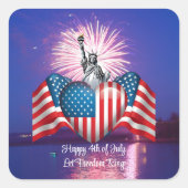 Glück 4. Juli "Lass Freedom Ring" Aufkleber (Vorderseite)