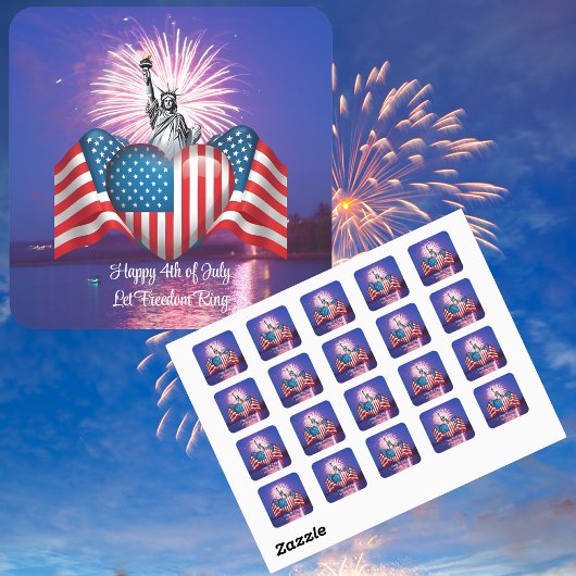 Glück 4. Juli "Lass Freedom Ring" Aufkleber