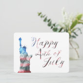 Glück 4. Juli (Liberty Bokeh) Einladung (Stehend Vorderseite)