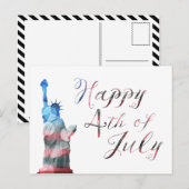 Glück 4. Juli (Liberty Bokeh) Postkarte (Vorne/Hinten)